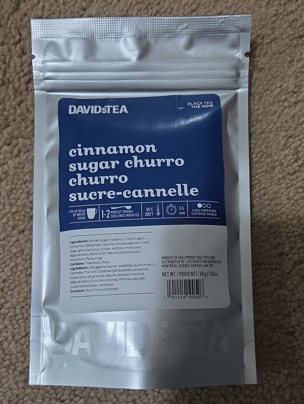 2/$20 New! Sealed! Davidstea CINNAMON SUGAR CHURRO Loose Leaf Tea 50g Davids Tea